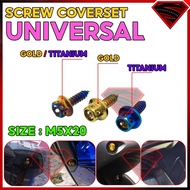 1 BIJI M5 SCREW BODY SKRU TITANIUM GOLD COVER SET TRADE KASAR YAMAHA Y16 Y15ZR LC135 NVX NMAX SRL RS150 M5X20 COVERSET