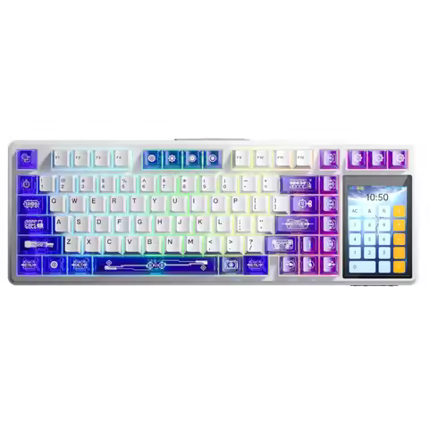 AULA L99 75% Gasket-Mounted Tri-Mode Wireless Mechanical Gaming Keyboard with Interactive 3.98-inch