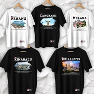 Malaysian Country T-shirt Penang Langkawi Melaka Kinabalu Kuala Lumpur City Premium Tshirt New Serie