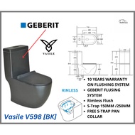 VASILE WC-598 BLACK RIMLESS TOILET BOWL WITH GEBERIT SYSTEM
