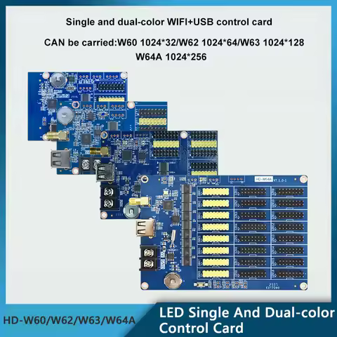 HD-W60/W62/W63/W64A Single And Dual-color WIFI Control Card LED Electronic Advertising Scrolling Scr