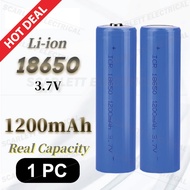 1pc Rechargeable Battery 18650 1200mAh Li Ion Battery 3.7v Lithium