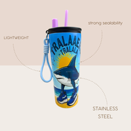 Stainless Steel Cartoon Italian Brainrot Tumbler with Straw & Keychain – Travel Tumbler Bottle Hot &