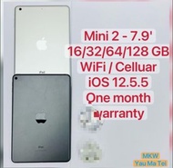 iPad Mini 2 32GB WIFI+Cellular 全正常無維修 店铺提供一个月保養期 Mini2 