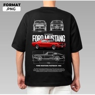 Ford Mustang Fastback 1965 Tshirt Microfiber Jersey