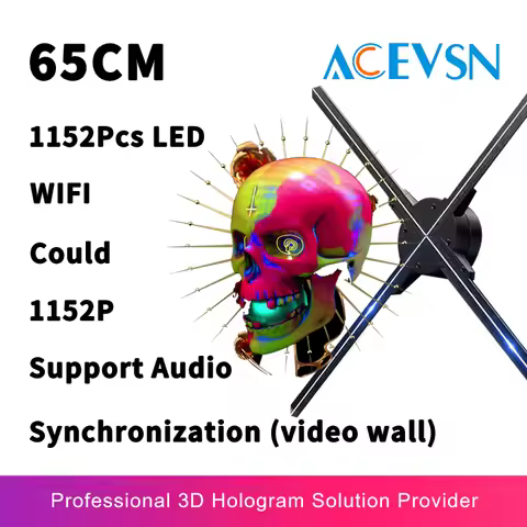 65CM Hologram Projector 1152Pcs/768pcs LED WIFI hologram 3D holographic projector Fan Display Hologr