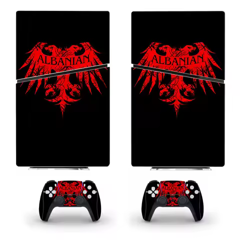 Albania National Flag PS5 Slim Digital Skin Sticker Decal Cover for Console and 2 Controllers New PS