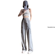 【READY STOCK AT Johor】 Hotgirl⭐ Cargo Pants Women Thin Slimming Wide Leg Pants Loose Casual Pants