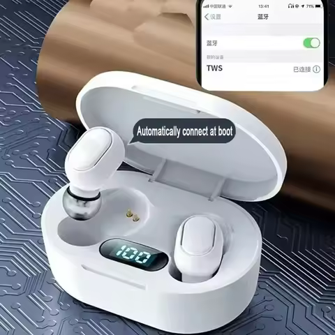 TWS E7S Wireless Earbuds Bluetooth 5.0 Stereo Sport Headphones with Microphone Charging Box for Smar