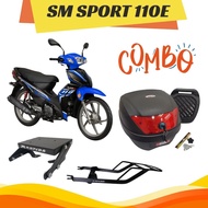 (SM Sport 110E) Combo BKP 30L Top Box Motor+Monorack/Adjustable Rack Lipat Rapido Givi