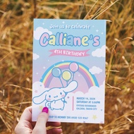 3R/4R-sized Cinnamoroll Theme Birthday Invitation