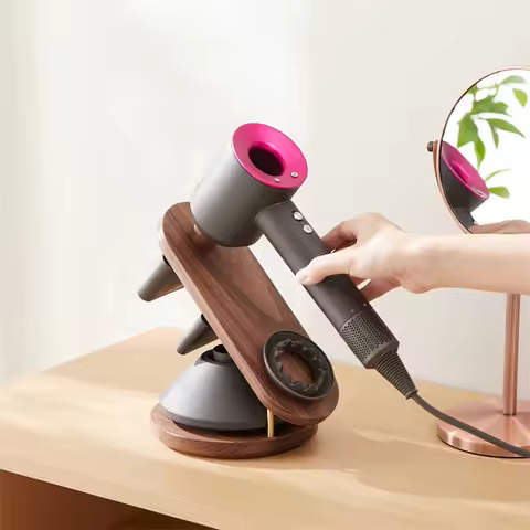 Hair Dryer Stand Holder for Dyson Supersonic Wooden Hair Dryer Display Stand Bathroom Organizer Hair