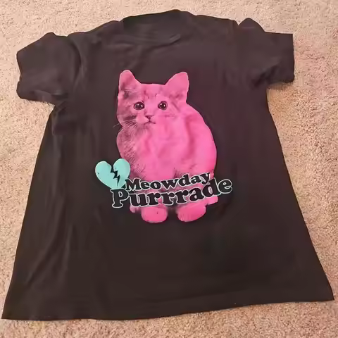 Rare Mayday Parade Band Cat Meowday Purrade T Shirt All Size