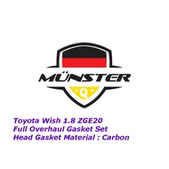 Münster Overhaul Full Set Gasket 04111-37091 Toyota Wish 1.8 ZGE20 1ZR-FAE 2ZR-FAE (Carbon)