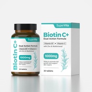 SuperVita Biotin C+ Kaya Dengan Vitamin B7, Vitamin C, Zinc & Multimineral Yang Diformulasikan Khas 