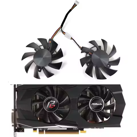 75mm FD8015U12D RX580 RX570 Video Card Fan Replacement For ASrock RX 570 580 Phantom Gaming Graphics