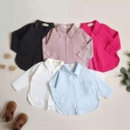 KEMEJA Girls' Shirts Kids' Pocket Shirts Plain Kids' Shirts L - XXL