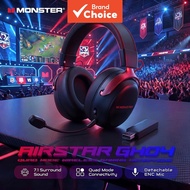 Monster GH04 Earphones 7.1 Surround Sound Headphones 360 Degree Spatial Audio Headsets Deep Bass Ear