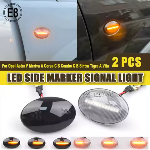 2PCS Dynamic Side Marker Turn Signal Lights For Opel Corsa B C Astra F Combo B C LED Indicator Blink