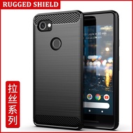 Suitable for Google Pixel2XL mobile phone case Google Pixel2XL protective cover silicone brushed carbon fiber pattern so