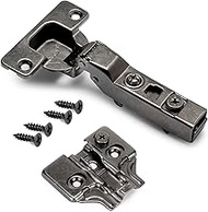 Emuca - Elbow hinge kit X91 with soft close and bolt-on supplement, Titanium, Steel, 20 pcs.