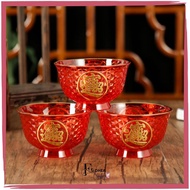 MERAH FDG Plastic Prayer Bowl/Bowl Red Crystal Puja Bowl SMB6