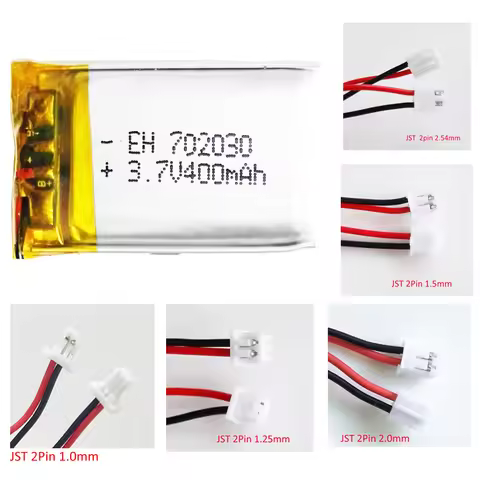 3.7V 400mAh LiPo Rechargeable Battery 702030 + JST 2pin Plug For GPS Bluetooth Beauty Equipment Vide