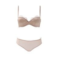 Fashion Women Sexy Satin Bra And Panties Set Thin Cotton Half Cup Push Up Brassiere Plus Size Breath
