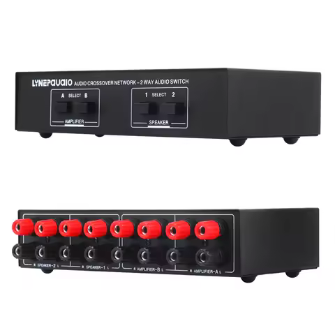 2 In 2 Out Speaker Selector Switch Audio Signal Switcher Power Amplifier Audio Receiver Splitter Box