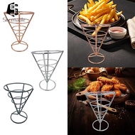 [Serenable] Western  French Fries Holder, Cone-Shaped Iron Basket, Reusable, Portable, Fried Food, F