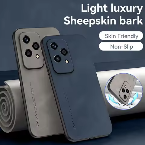 Luxury Sheepskin Leather Phone Case For Honor 200 Lite Honor200 Pro Shockproof Matte Back Cover For