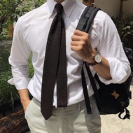 KNIT TIE High quality plain wool TIE with pointed tail 7cm - office gift, Sartorial guys