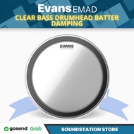 EVANS EMAD Clear Bass Drumhead Batter Damping | 16 18 20 22 24 Inch