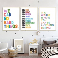 Inspirational Quotes Wall Art Canvas Painting Positive Affirmation Quote Poster Nursery Print Nordic