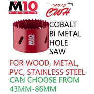 019-200-XXX 43-210MM RANGE M10 BI-METAL HOLE SAW WOOD SHEET METAL STAINLESS STEEL PVC HOLESAW KOREK 