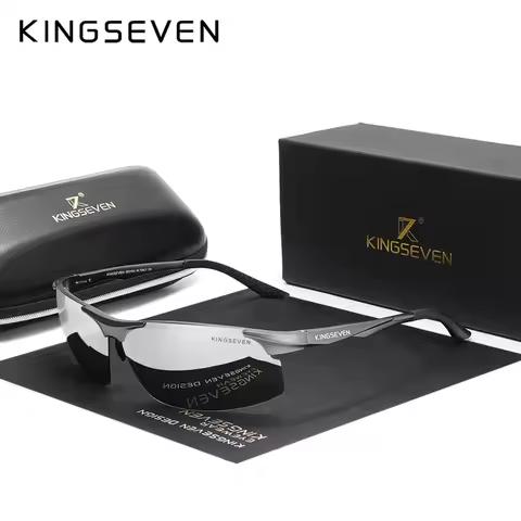 KINGSEVEN Cycling Polarized UV400 Sunglasses Men Aluminum Driving Mirror Lens Male Sun Glasses Aviat
