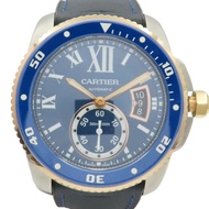 藍色錶盤 黑色膠帶 Calibre de Cartier Diver 腕錶【Cartier 卡地亞】 W2CA0008
