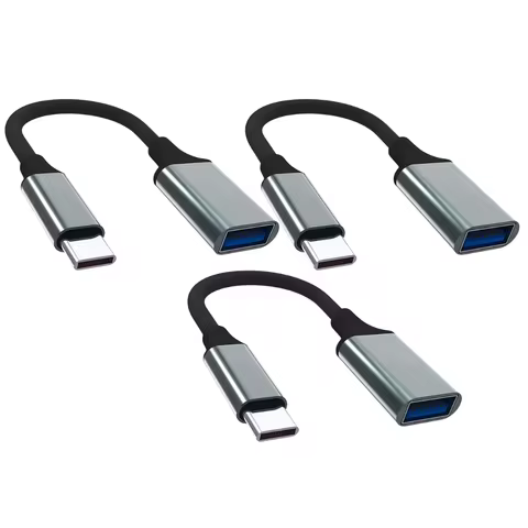 USB to USB-C Adapter with Charging and Data Transfer, Compatible with Apple, Samsung, Chromebook Dev