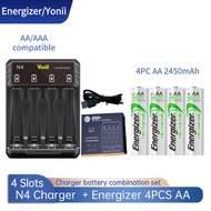 Energizer Original AA Batteries Charger + 1.2V AA 2450mAh Ni-MH Rechargeable Batteries for camer dou