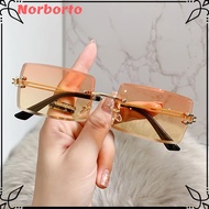 NORBORTO Vintage Sunglasses UV400 Eyewear Rimless Sunglasses for Women