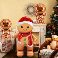 61inch Giant Self Standing Gingerbread Foil Balloons for Christmas Winter Birthday Parties Decoratio