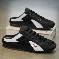 TrendSole Men's Half Shoes Espadrille Casual Slip On Canvas Shoes For Men Half Slippers