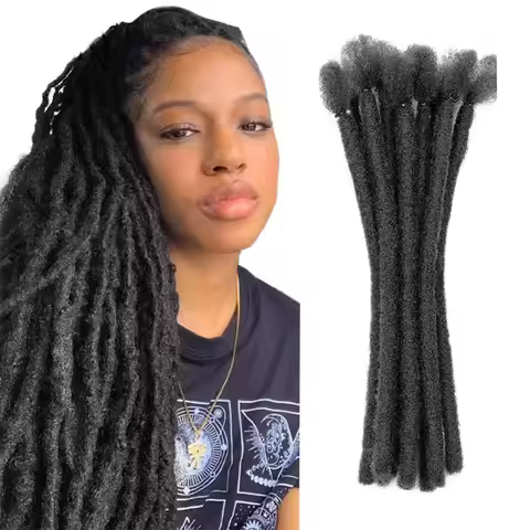 H&STAR Synthetic 8Inch Handmade 10strands Braids Dreadlocks Hair Extension Hair Black Brown Reggae W