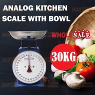 Kitchen Scale 30kg Measuring Analog Scale Spring Balance With Bowl