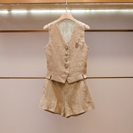 81CL Maj-e Women's Summer Lace Stitching Vest & Shorts Set - French Inspired