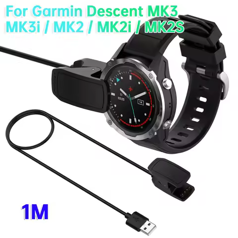 1M USB Charging Cable Fast Charger Dock Station Clip Cradle With Data Transfer for Garmin Descent MK