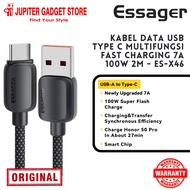 ESSAGER Multifunction USB Type C Data Cable Fast Charging 7A 100W 2M - ES-X46