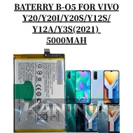 BATERRY PHONE VIVO B-O5 COMPATIBLE VIVO Y20/Y20I/Y20S/Y12S/ Y12A/Y3S(2021) BATERI 5000MAH