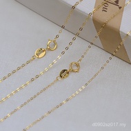 Clavicle Chain with 1991 Plain Chain Women's Gold Necklace Gold 18Kau750 Female Color Gold Cross Cha