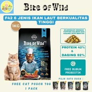 Bite of Wild F42 1kg FREE Pouch 70gr - 100% Holistic Premium Dry Cat Food Grainbebas